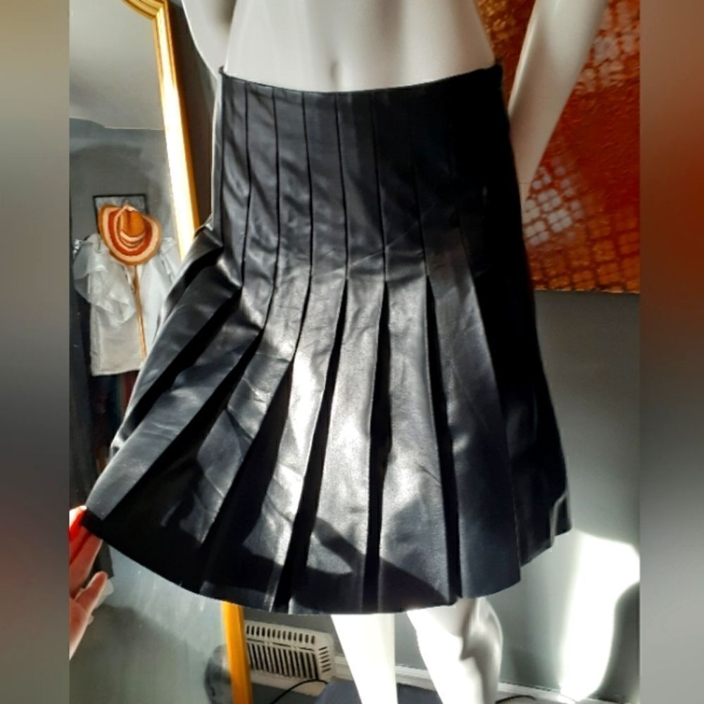 Joe Fresh Faux Leather Pleated Mini Skirt
